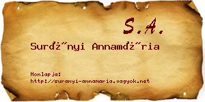 Surányi Annamária névjegykártya
